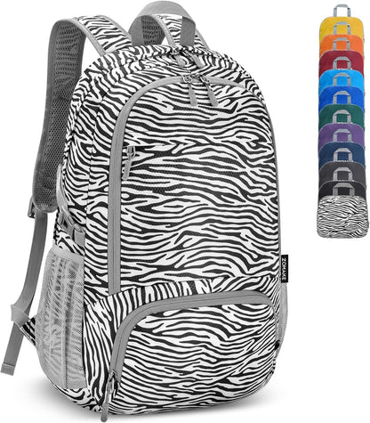 Lightweight Packable Backpack 30L, Foldable Hiking Backpacks Water Resistant Compact Folding Daypack for Travel(Light Blue)
