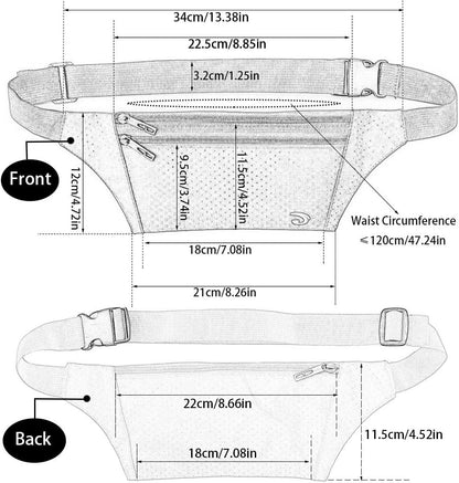 Naoki Outdoor Sports Running Jogging Cycling Hiking Camping Climbing Travel Ultra-thin Waterproof Polyester Waist Pack/Bag Runner Belt(Red)