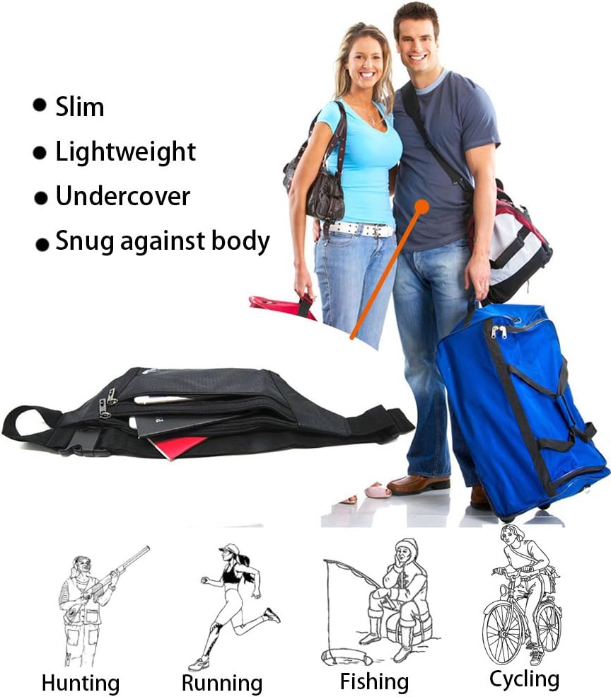 Naoki Outdoor Sports Running Jogging Cycling Hiking Camping Climbing Travel Ultra-thin Waterproof Polyester Waist Pack/Bag Runner Belt(Red)