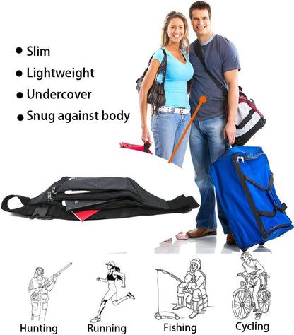 Naoki Outdoor Sports Running Jogging Cycling Hiking Camping Climbing Travel Ultra-thin Waterproof Polyester Waist Pack/Bag Runner Belt(Red)