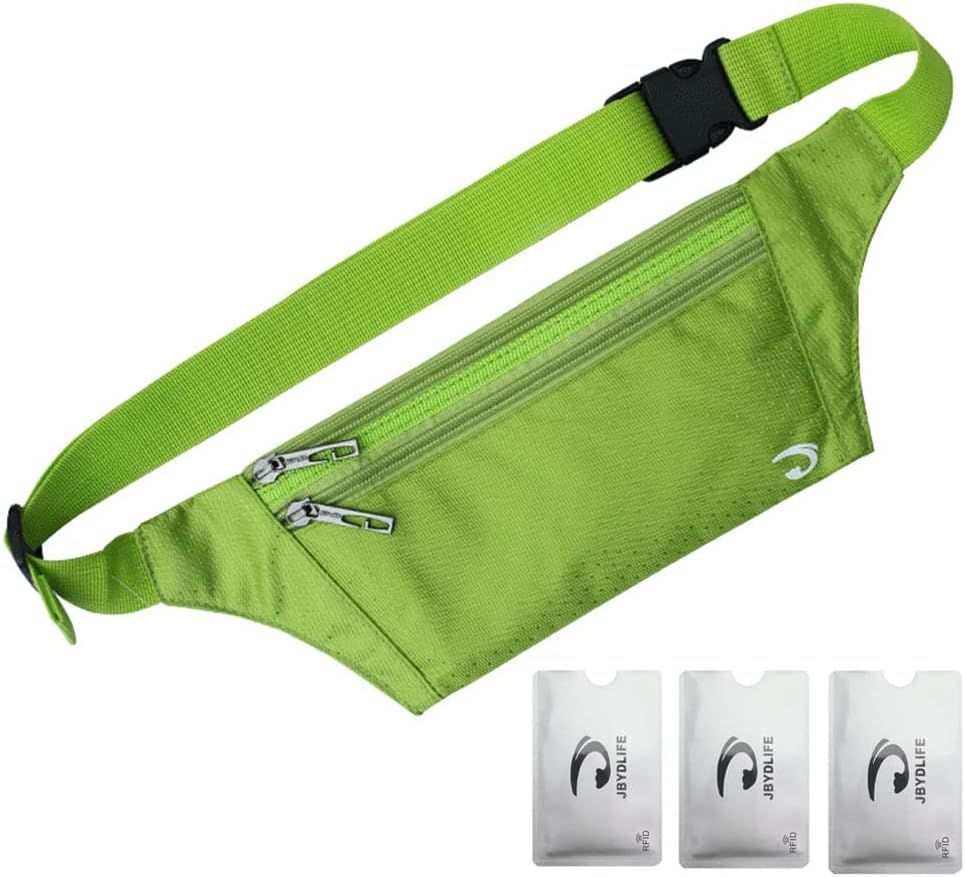 Naoki Outdoor Sports Running Jogging Cycling Hiking Camping Climbing Travel Ultra-thin Waterproof Polyester Waist Pack/Bag Runner Belt(Red)