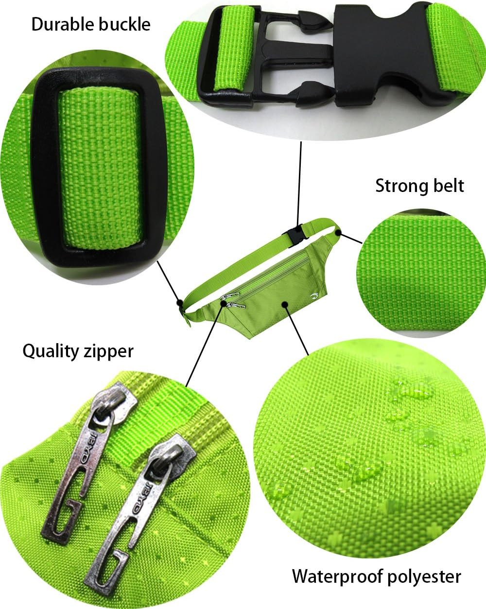 Naoki Outdoor Sports Running Jogging Cycling Hiking Camping Climbing Travel Ultra-thin Waterproof Polyester Waist Pack/Bag Runner Belt(Red)