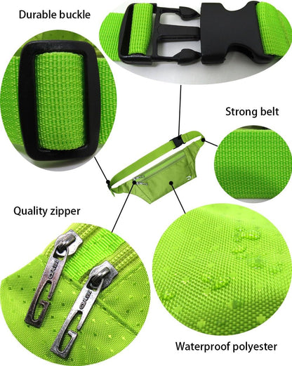 Naoki Outdoor Sports Running Jogging Cycling Hiking Camping Climbing Travel Ultra-thin Waterproof Polyester Waist Pack/Bag Runner Belt(Red)