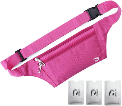 Naoki Outdoor Sports Running Jogging Cycling Hiking Camping Climbing Travel Ultra-thin Waterproof Polyester Waist Pack/Bag Runner Belt(Red)