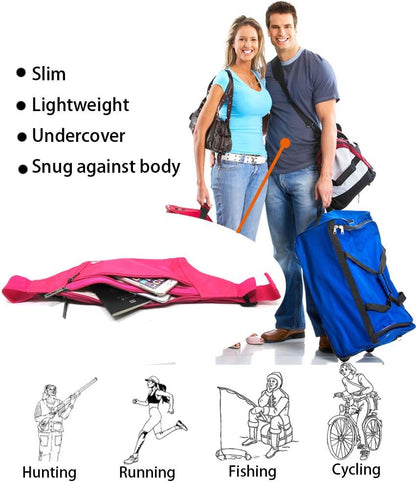 Naoki Outdoor Sports Running Jogging Cycling Hiking Camping Climbing Travel Ultra-thin Waterproof Polyester Waist Pack/Bag Runner Belt(Red)