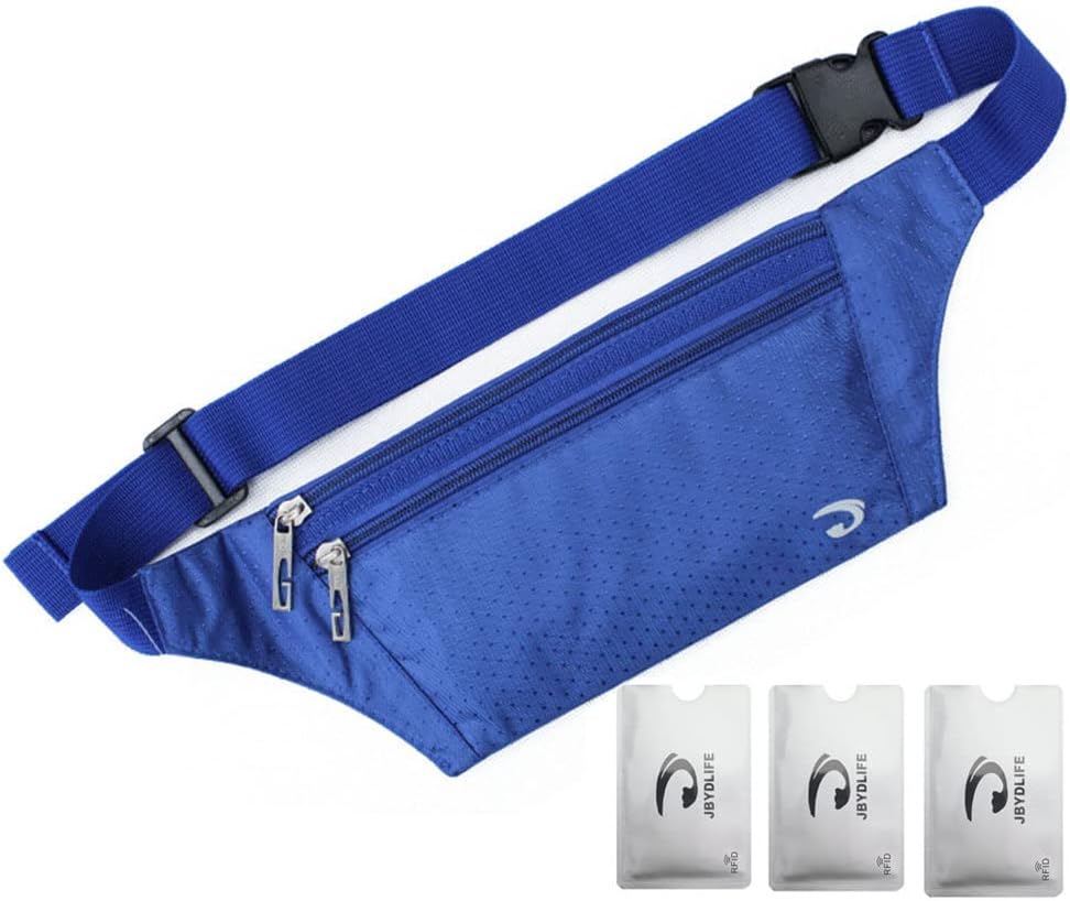 Naoki Outdoor Sports Running Jogging Cycling Hiking Camping Climbing Travel Ultra-thin Waterproof Polyester Waist Pack/Bag Runner Belt(Red)