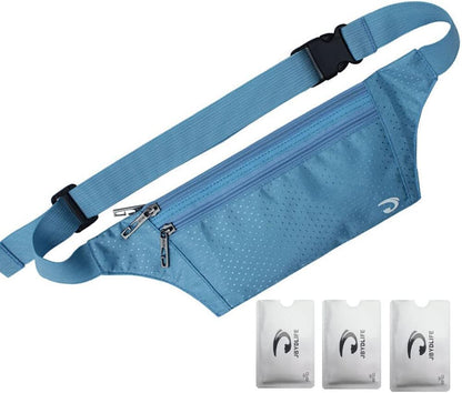 Naoki Outdoor Sports Running Jogging Cycling Hiking Camping Climbing Travel Ultra-thin Waterproof Polyester Waist Pack/Bag Runner Belt(Red)