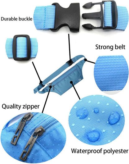 Naoki Outdoor Sports Running Jogging Cycling Hiking Camping Climbing Travel Ultra-thin Waterproof Polyester Waist Pack/Bag Runner Belt(Red)
