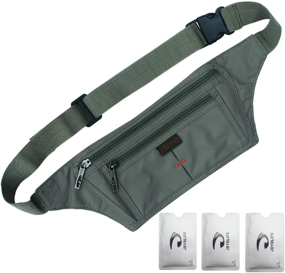 Naoki Outdoor Sports Running Jogging Cycling Hiking Camping Climbing Travel Ultra-thin Waterproof Polyester Waist Pack/Bag Runner Belt(Red)