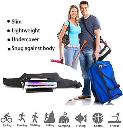 Naoki Outdoor Sports Running Jogging Cycling Hiking Camping Climbing Travel Ultra-thin Waterproof Polyester Waist Pack/Bag Runner Belt(Red)