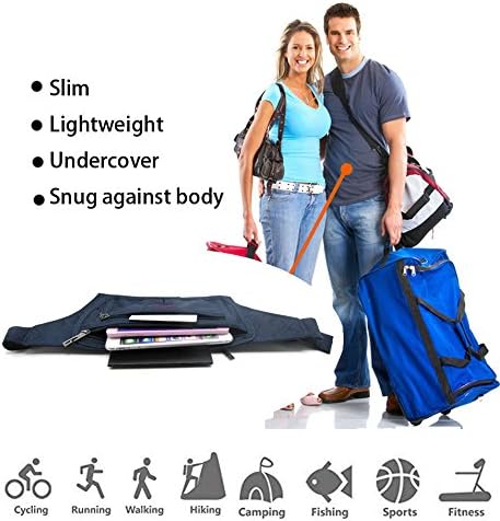 Naoki Outdoor Sports Running Jogging Cycling Hiking Camping Climbing Travel Ultra-thin Waterproof Polyester Waist Pack/Bag Runner Belt(Red)