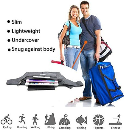 Naoki Outdoor Sports Running Jogging Cycling Hiking Camping Climbing Travel Ultra-thin Waterproof Polyester Waist Pack/Bag Runner Belt(Red)