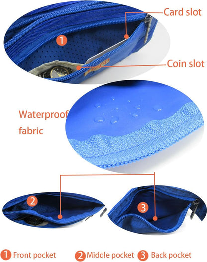 Naoki Outdoor Sports Running Jogging Cycling Hiking Camping Climbing Travel Ultra-thin Waterproof Polyester Waist Pack/Bag Runner Belt(Red)