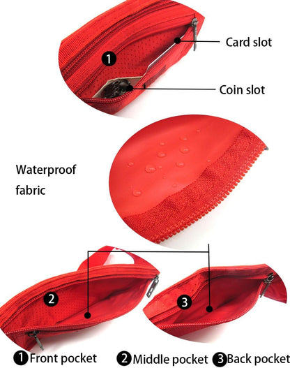 Naoki Outdoor Sports Running Jogging Cycling Hiking Camping Climbing Travel Ultra-thin Waterproof Polyester Waist Pack/Bag Runner Belt(Red)