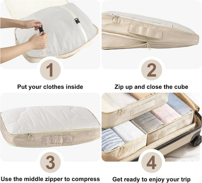 9 Packs Compression Packing Cubes Luggage Organizer for Suitcases & Travel | Luggage Organizer Bags with Shoe Bag,Toiletry Bag Laundry Bag,Packing Cubes for Carry On,Travel Essentials for Women and Men