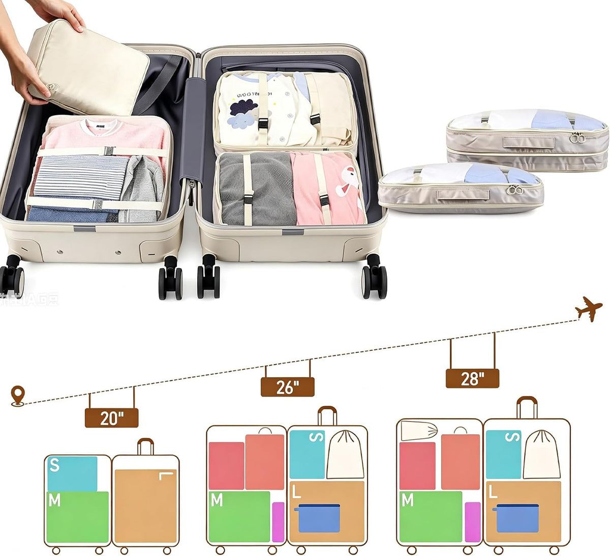 9 Packs Compression Packing Cubes Luggage Organizer for Suitcases & Travel | Luggage Organizer Bags with Shoe Bag,Toiletry Bag Laundry Bag,Packing Cubes for Carry On,Travel Essentials for Women and Men