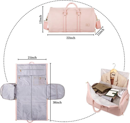 Convertible Travel Garment Bag,Carry on Garment Duffel Bag for Women - 3 in 1 Garment Backpack Hanging Suitcase Suit Business Travel Bag