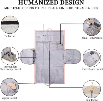 Convertible Travel Garment Bag,Carry on Garment Duffel Bag for Women - 3 in 1 Garment Backpack Hanging Suitcase Suit Business Travel Bag