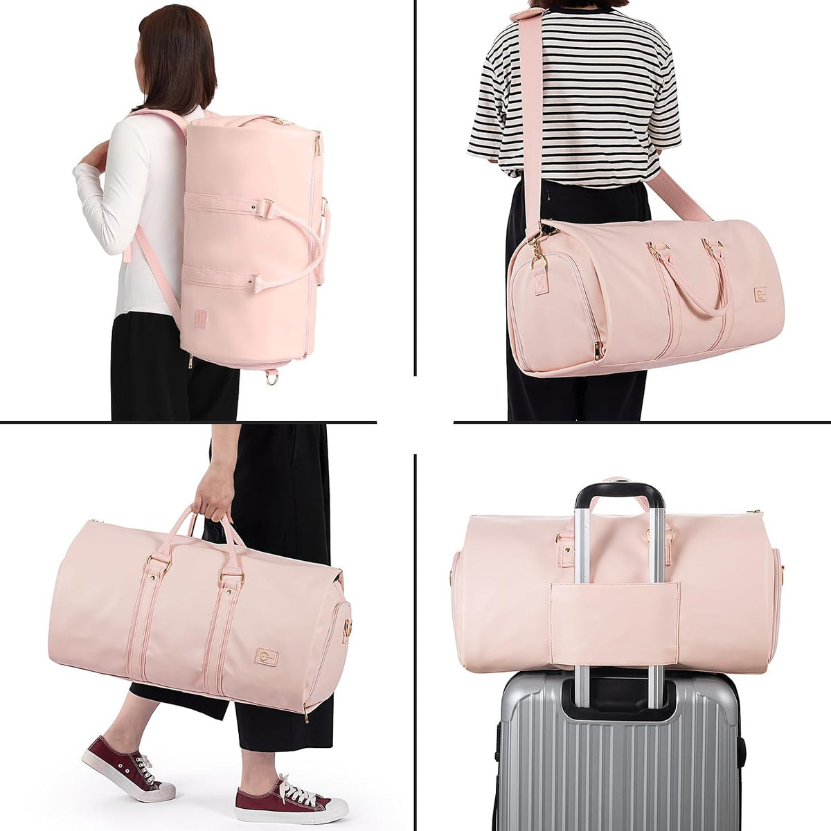 Convertible Travel Garment Bag,Carry on Garment Duffel Bag for Women - 3 in 1 Garment Backpack Hanging Suitcase Suit Business Travel Bag