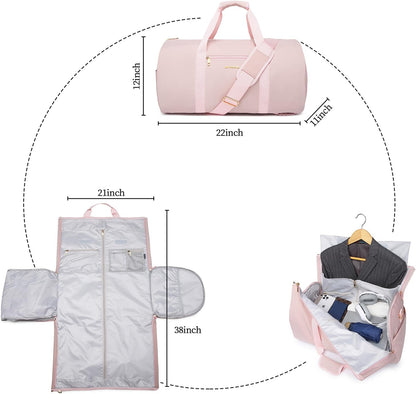 Convertible Travel Garment Bag,Carry on Garment Duffel Bag for Women - 3 in 1 Garment Backpack Hanging Suitcase Suit Business Travel Bag