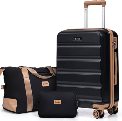 Luggage Sets 3 Piece,Suitcases with Wheels,Carry On Luggage Set,ABS Hard Case Luggage with TSA Lock Spinner Wheels(3 Piece Sets,Green(20"/DB/TB))