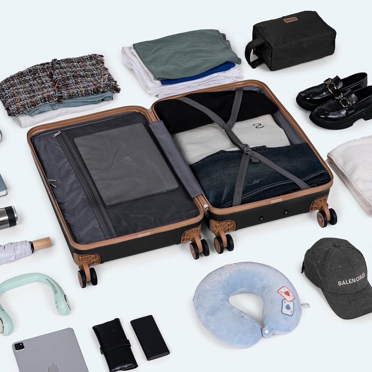 Luggage Sets 3 Piece,Suitcases with Wheels,Carry On Luggage Set,ABS Hard Case Luggage with TSA Lock Spinner Wheels(3 Piece Sets,Green(20"/DB/TB))