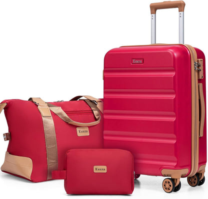 Luggage Sets 3 Piece,Suitcases with Wheels,Carry On Luggage Set,ABS Hard Case Luggage with TSA Lock Spinner Wheels(3 Piece Sets,Green(20"/DB/TB))