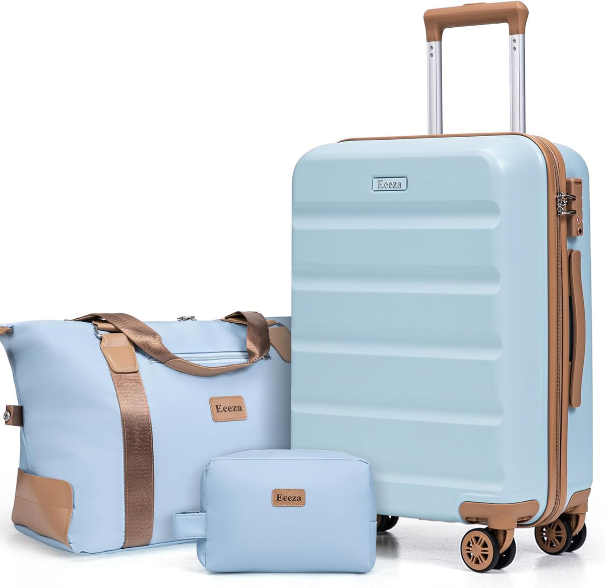 Luggage Sets 3 Piece,Suitcases with Wheels,Carry On Luggage Set,ABS Hard Case Luggage with TSA Lock Spinner Wheels(3 Piece Sets,Green(20"/DB/TB))