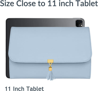Jewelry Travel Organizer for Women, Tangle Free Portable Leather Jewelry Storage Roll Bag Envelope Clutch, Waterproof Lightweight Jewelry Case Holder for Necklaces, Rings, Earrings, Bracelets