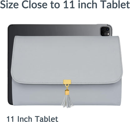 Jewelry Travel Organizer for Women, Tangle Free Portable Leather Jewelry Storage Roll Bag Envelope Clutch, Waterproof Lightweight Jewelry Case Holder for Necklaces, Rings, Earrings, Bracelets