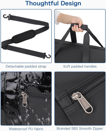 120L Travel Duffle Bag for Men and Women, 34” Large Duffle Bag for Traveling with Shoes Compartment, Foldable Travel Duffel Bags, Waterproof and Tear Resistant