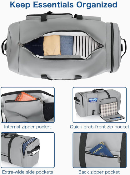 120L Travel Duffle Bag for Men and Women, 34” Large Duffle Bag for Traveling with Shoes Compartment, Foldable Travel Duffel Bags, Waterproof and Tear Resistant