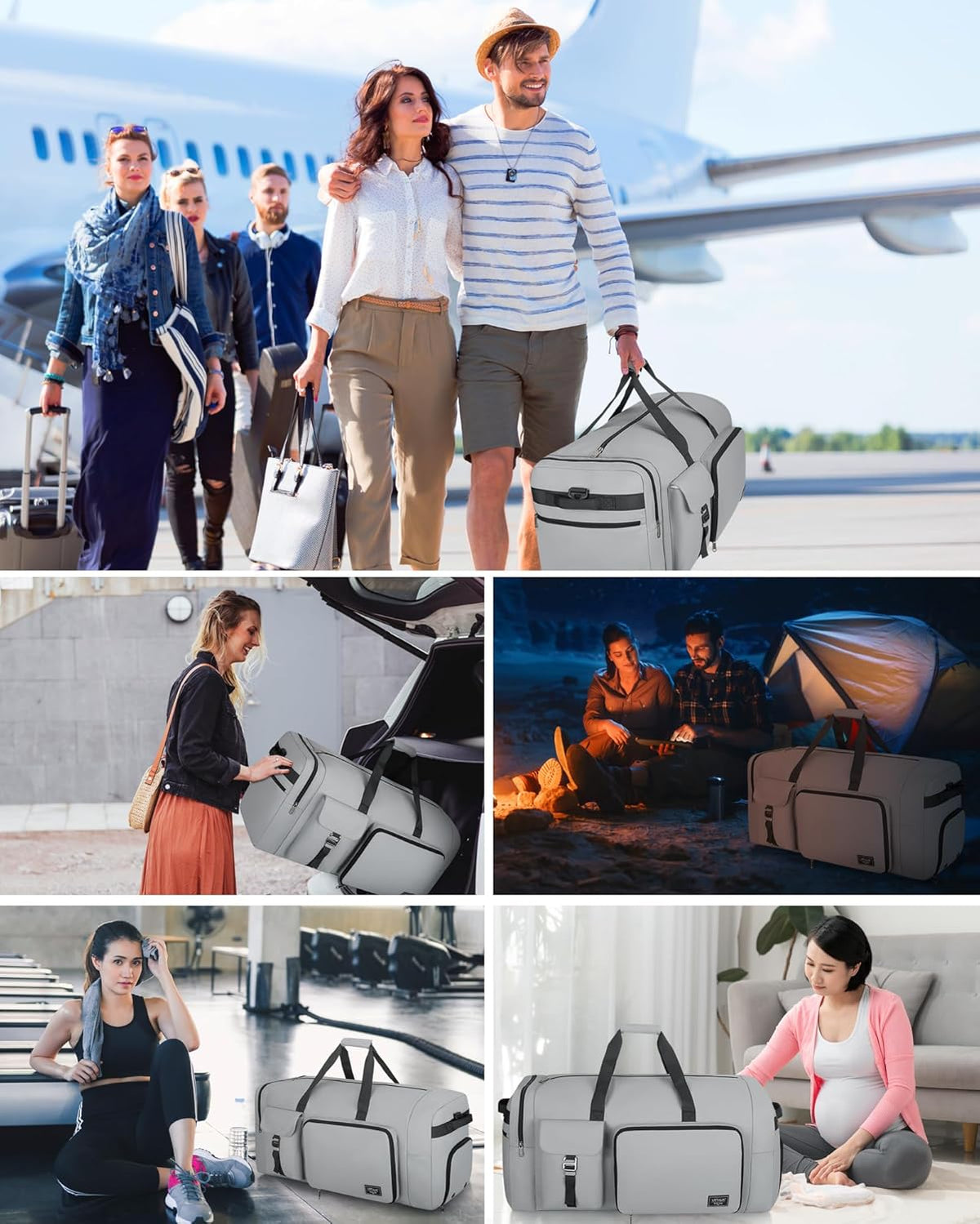 120L Travel Duffle Bag for Men and Women, 34” Large Duffle Bag for Traveling with Shoes Compartment, Foldable Travel Duffel Bags, Waterproof and Tear Resistant