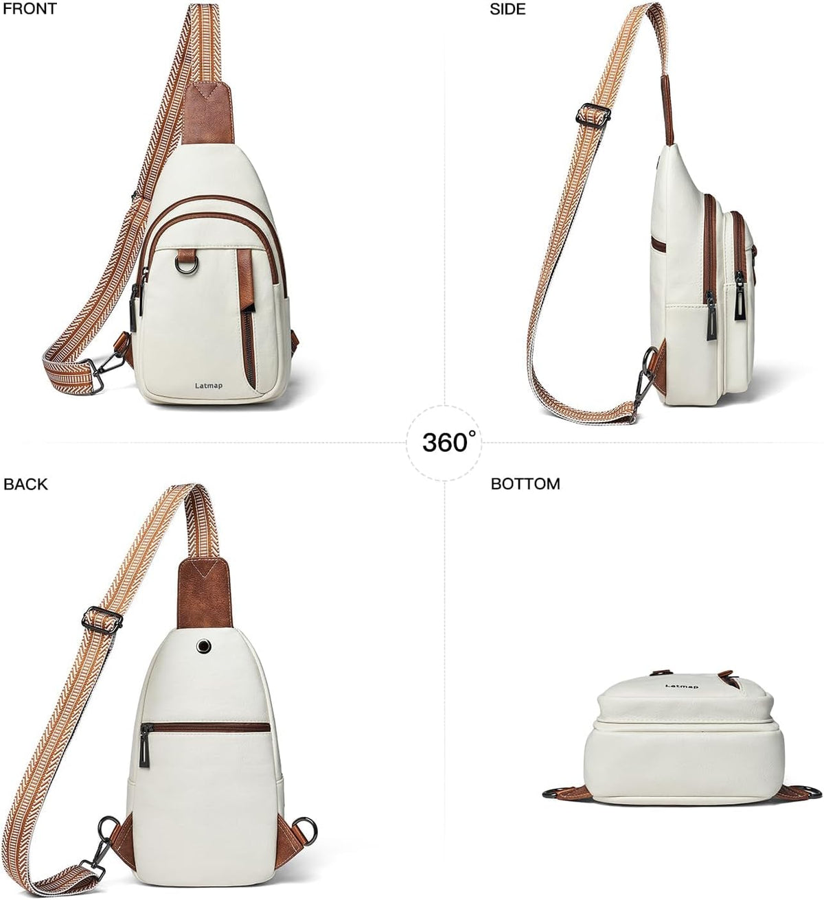 7L Sling Bag for Women Men Leather Small Sling Backpack Daypack Anti Theft Fanny Pack Crossbody Purse Travel