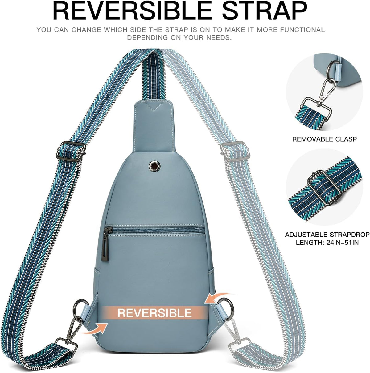 7L Sling Bag for Women Men Leather Small Sling Backpack Daypack Anti Theft Fanny Pack Crossbody Purse Travel