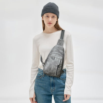 7L Sling Bag for Women Men Leather Small Sling Backpack Daypack Anti Theft Fanny Pack Crossbody Purse Travel