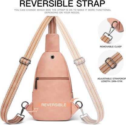 7L Sling Bag for Women Men Leather Small Sling Backpack Daypack Anti Theft Fanny Pack Crossbody Purse Travel