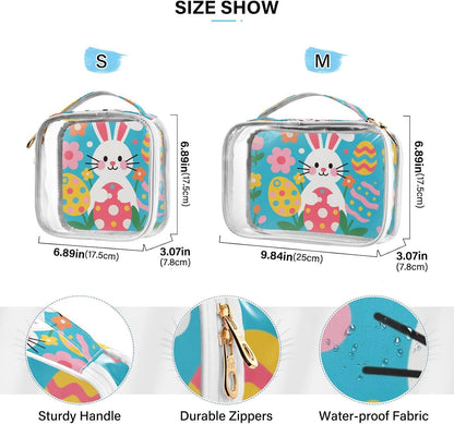 Clear Makeup Bag Approved Clear Travel Toiletry Bag with Zipper Waterproof Organizer Bags Transparent Cosmetic Pouch Traveling 2Pack Tile Color - Colors C