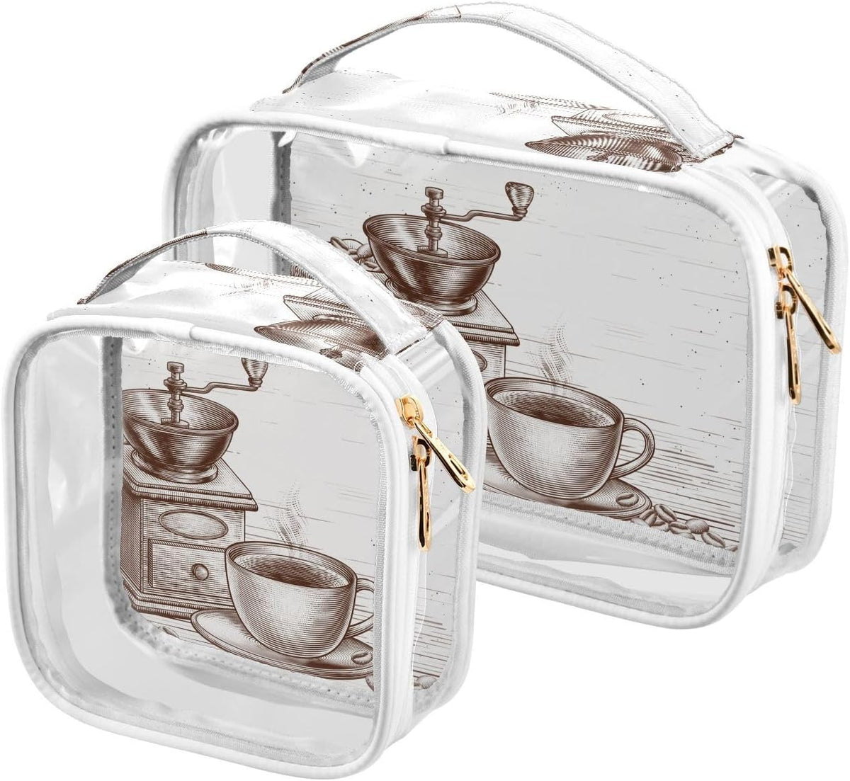 Clear Makeup Bag Approved Clear Travel Toiletry Bag with Zipper Waterproof Organizer Bags Transparent Cosmetic Pouch Traveling 2Pack Tile Color - Colors C
