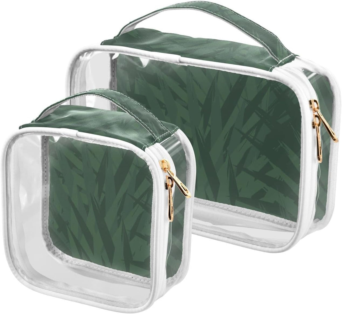 Clear Makeup Bag Approved Clear Travel Toiletry Bag with Zipper Waterproof Organizer Bags Transparent Cosmetic Pouch Traveling 2Pack Tile Color - Colors C