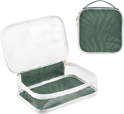 Clear Makeup Bag Approved Clear Travel Toiletry Bag with Zipper Waterproof Organizer Bags Transparent Cosmetic Pouch Traveling 2Pack Tile Color - Colors C