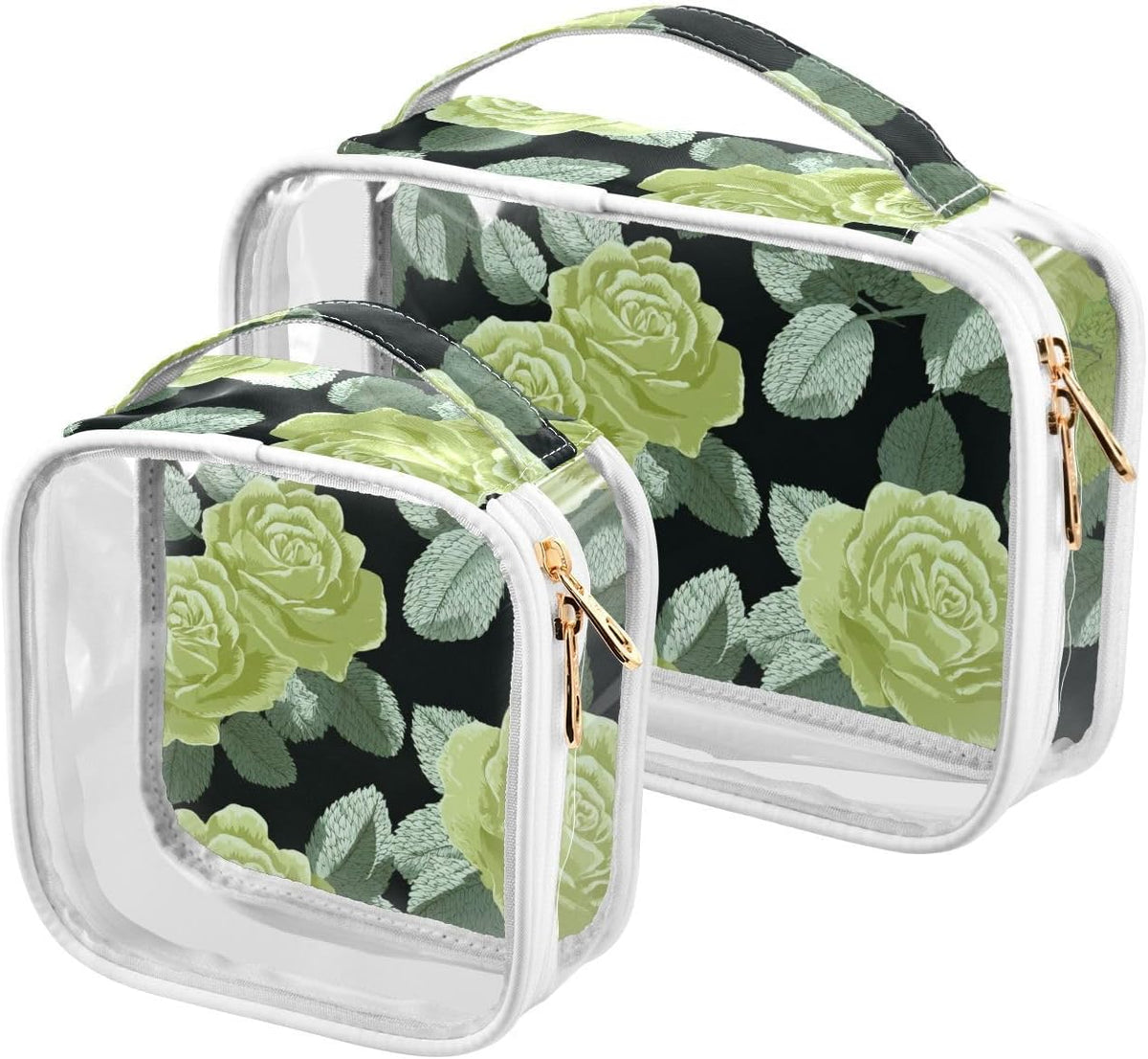 Clear Makeup Bag Approved Clear Travel Toiletry Bag with Zipper Waterproof Organizer Bags Transparent Cosmetic Pouch Traveling 2Pack Tile Color - Colors C
