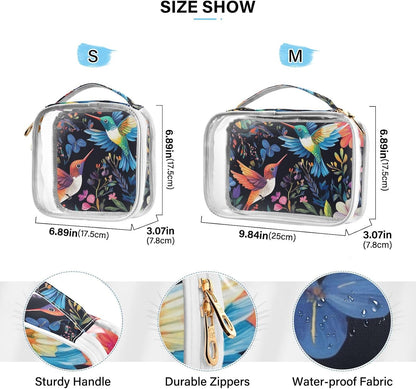 Clear Makeup Bag Approved Clear Travel Toiletry Bag with Zipper Waterproof Organizer Bags Transparent Cosmetic Pouch Traveling 2Pack Tile Color - Colors C