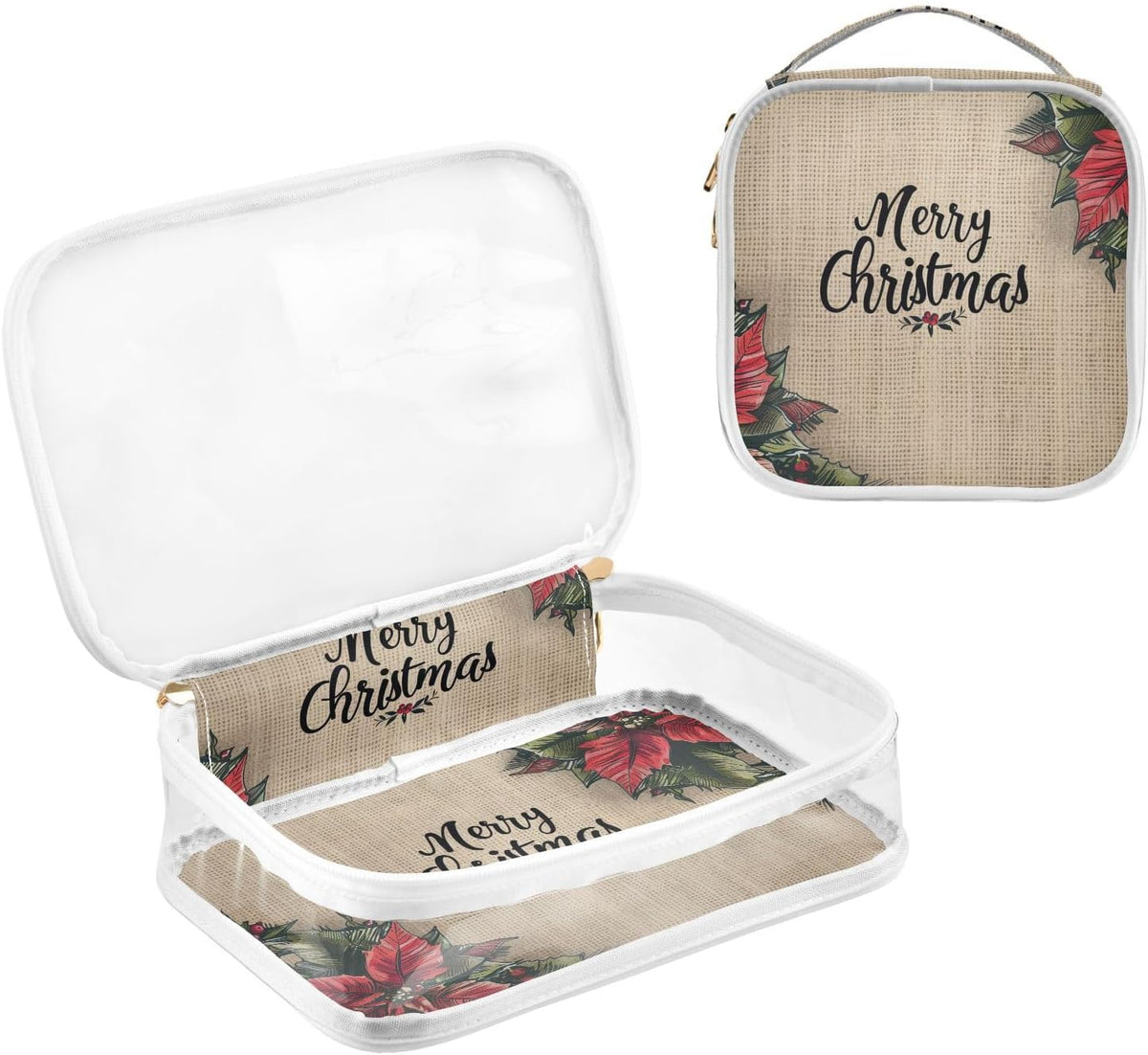 Clear Makeup Bag Approved Clear Travel Toiletry Bag with Zipper Waterproof Organizer Bags Transparent Cosmetic Pouch Traveling 2Pack Tile Color - Colors C