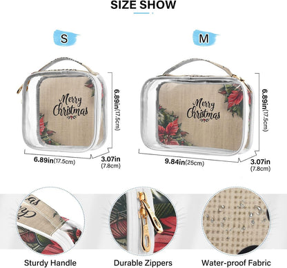 Clear Makeup Bag Approved Clear Travel Toiletry Bag with Zipper Waterproof Organizer Bags Transparent Cosmetic Pouch Traveling 2Pack Tile Color - Colors C