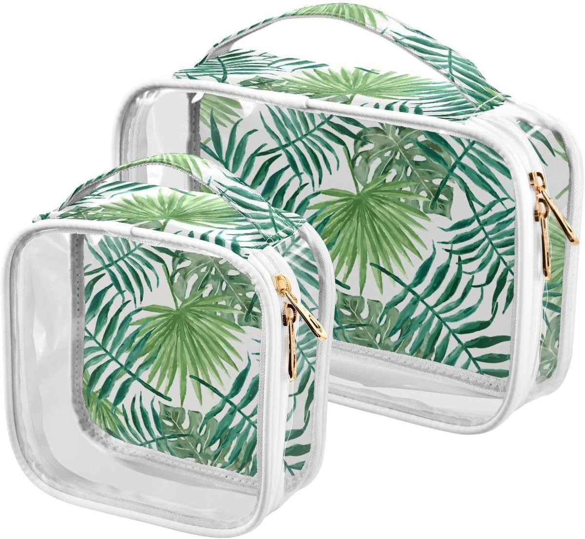 Clear Makeup Bag Approved Clear Travel Toiletry Bag with Zipper Waterproof Organizer Bags Transparent Cosmetic Pouch Traveling 2Pack Tile Color - Colors C