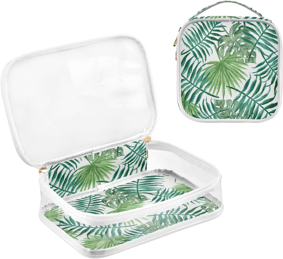 Clear Makeup Bag Approved Clear Travel Toiletry Bag with Zipper Waterproof Organizer Bags Transparent Cosmetic Pouch Traveling 2Pack Tile Color - Colors C