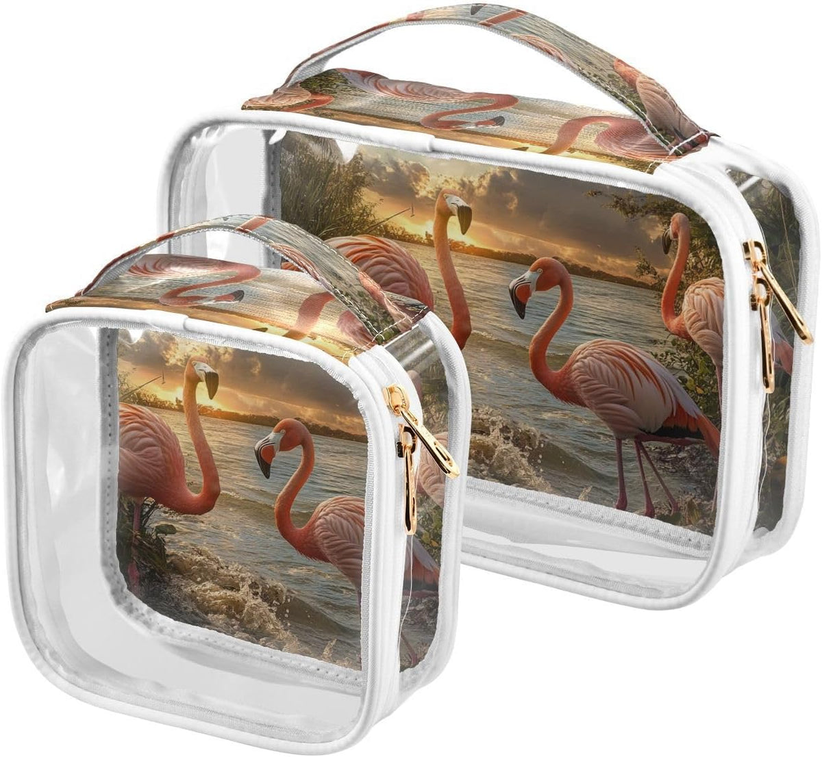 Clear Makeup Bag Approved Clear Travel Toiletry Bag with Zipper Waterproof Organizer Bags Transparent Cosmetic Pouch Traveling 2Pack Tile Color - Colors C
