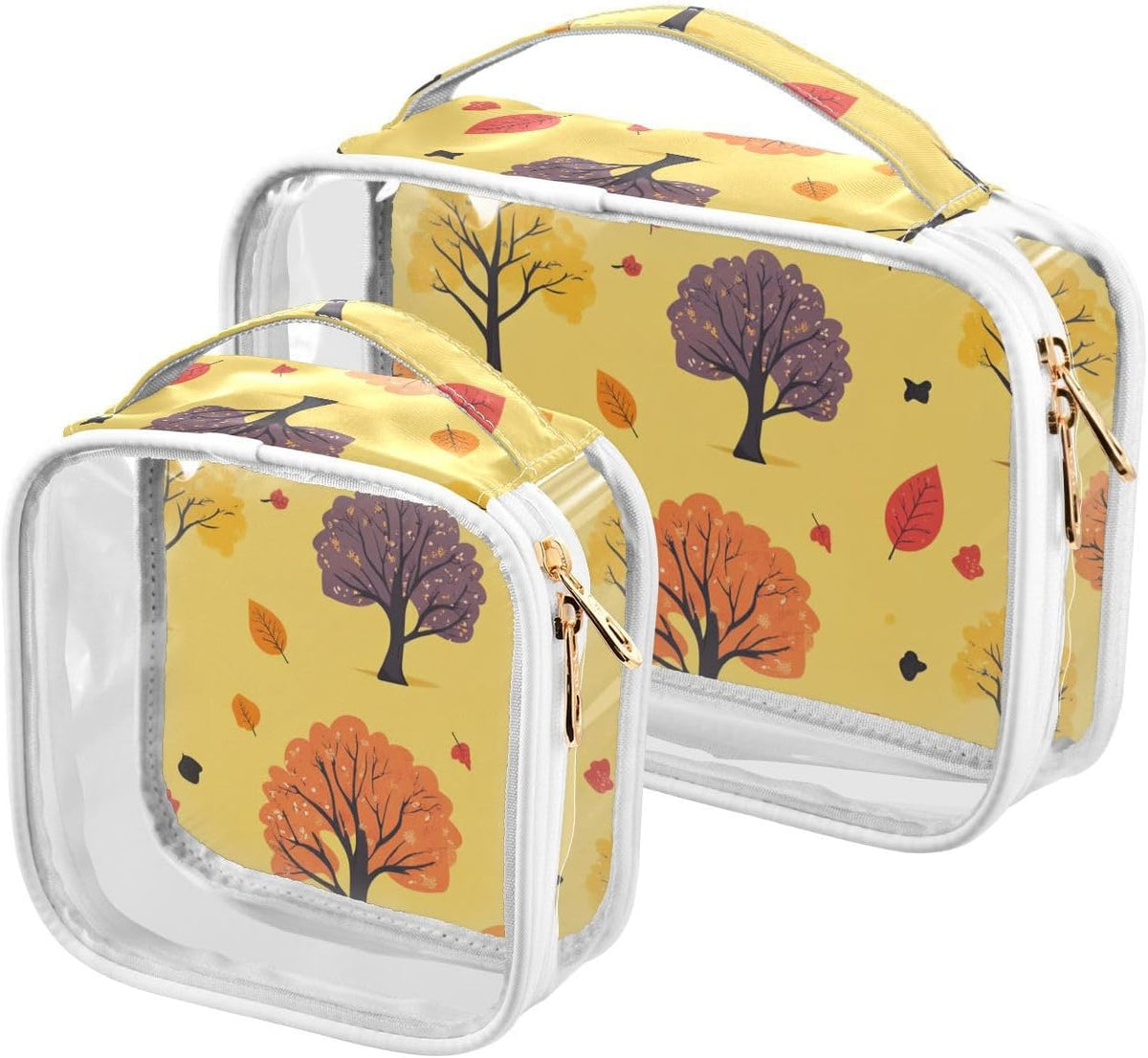 Clear Makeup Bag Approved Clear Travel Toiletry Bag with Zipper Waterproof Organizer Bags Transparent Cosmetic Pouch Traveling 2Pack Tile Color - Colors C