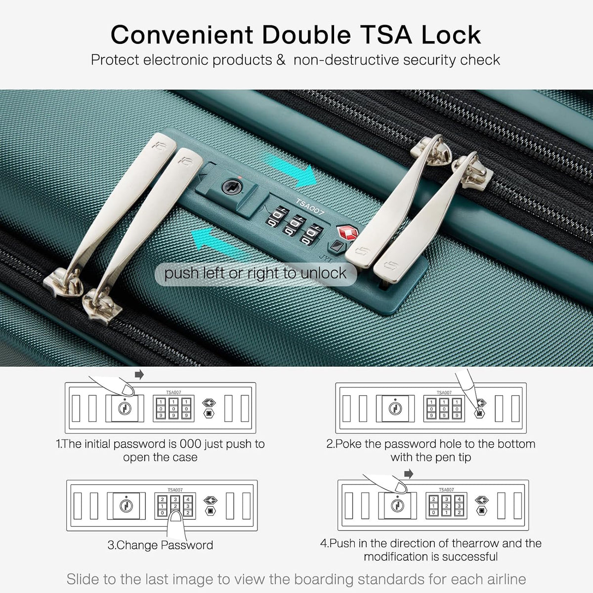 Grace Expandable Carry On Luggage with Wheels Airline Approved Hard Shell Suitcases with Front Pocket，Top Opening Luggage with TSA Lock for Short Business Travel, Blackish Green.